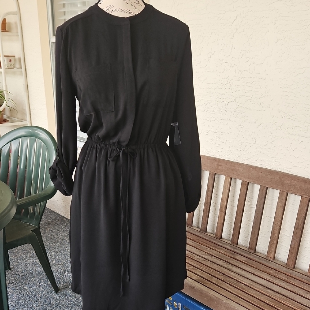 Apt. 9 Black Sheath Dress with Bishop Sleeves